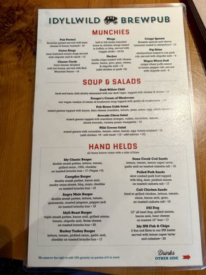 Menu photo 8 Idyllwild Brewpub Idyllwild, CA