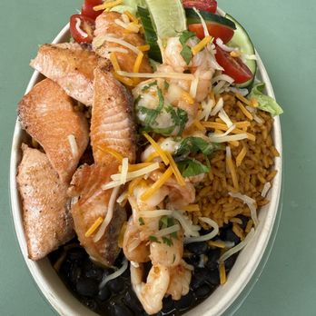 Rancho Avocado - salmon and shrimp bowl - New Mexican Cuisine Near Me - Brooklyn, New York Rancho Avocado - salmon and shrimp bowl - New Mexican Cuisine Near Me - Brooklyn, New York