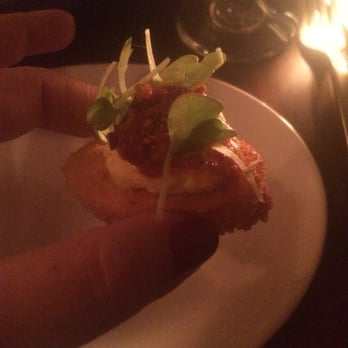 Tuome - Fried devil egg, must try (sorry for the dark picture) - New American Near Me - New York, New York Tuome - Fried devil egg, must try (sorry for the dark picture) - New American Near Me - New York, New York