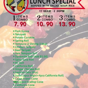 Yume Sushi - menu for lunch special - Japanese Near Me - Okotoks, Alberta