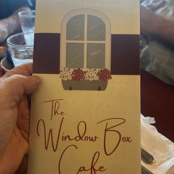 Window Box Cafe - Menu cover reflects the vib! Nice cover. - American Near Me - Rocklin, California