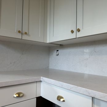 Touchstone Granite & Marble - Residential Kitchen Upgrade for one of our designers done in Pental Quartz - Luce Cascade with a Mitered Edge Detail and full height Splash - Countertop Installation Near Me - Portland, Oregon Touchstone Granite & Marble - Residential Kitchen Upgrade for one of our designers done in Pental Quartz - Luce Cascade with a Mitered Edge Detail and full height Splash - Countertop Installation Near Me - Portland, Oregon