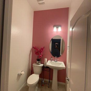 Paint Doggz Paint - The half bath Accent Wall to be covered back to its original color... - Painters Near Me - Canyon Lake, California Paint Doggz Paint - The half bath Accent Wall to be covered back to its original color... - Painters Near Me - Canyon Lake, California