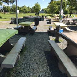 Lucchesi Park - Love the green awning for shade!