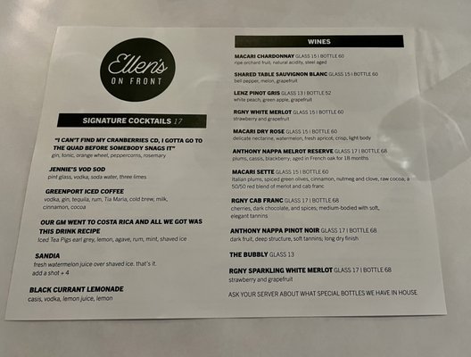 Menu photo 2 Ellen’s on Front Greenport, NY