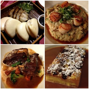 Cafe Hiro - Amazing meal! Pork bao, scallop and mushroom risotto with citrus ponzu, osso bucco, and chocolate croissant bread pudding - Italian Near Me - Cypress, California