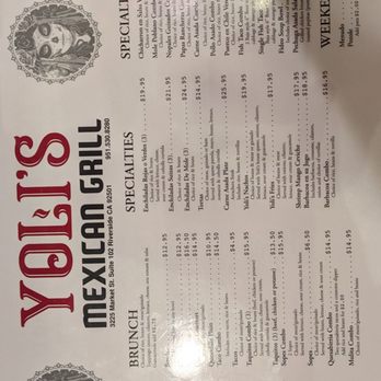 Yoli's Mexican Grill - Latest menus 8/2023 - Mexican Near Me - Riverside, California