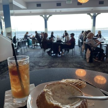 Lalla Grill Oceanside - Clam Chowder, Mai Tai, Bar Table, View - Seafood Near Me - Monterey, California Lalla Grill Oceanside - Clam Chowder, Mai Tai, Bar Table, View - Seafood Near Me - Monterey, California