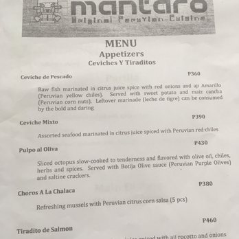Mantaro Peruvian Restaurant - Menu - Peruvian Near Me - Quezon City, NCR Mantaro Peruvian Restaurant - Menu - Peruvian Near Me - Quezon City, NCR