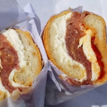 Defonte's - Ham, prosciutto, extra Fresh Mozzarella, reds, and mayo - Sandwiches Near Me - Brooklyn, New York Defonte's - Ham, prosciutto, extra Fresh Mozzarella, reds, and mayo - Sandwiches Near Me - Brooklyn, New York