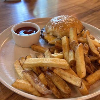 Carpenters Hall - Burger. Simple and a little overpriced, but still good. - New American Near Me - Austin, Texas