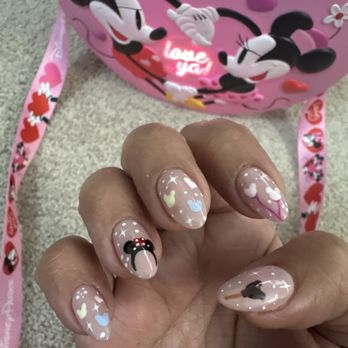 Luxes Nails & Spa - Can't wait to show Minnie my nails at Sweethearts Night-Nails by Natalie.  Gel X. Almond Shape. - Waxing Near Me - San Diego, California