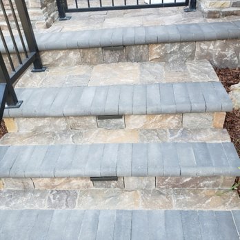 All Designs Landscape - Customized paver steps and patio, low-voltage lighting and railings - Landscaping Near Me All Designs Landscape - Customized paver steps and patio, low-voltage lighting and railings - Landscaping Near Me