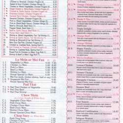 Min Fen Kitchen - Part of the Menu
