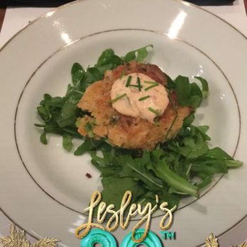 No Worries Private Chefs - Crabcake with arugula. - Caterers Near Me No Worries Private Chefs - Crabcake with arugula. - Caterers Near Me
