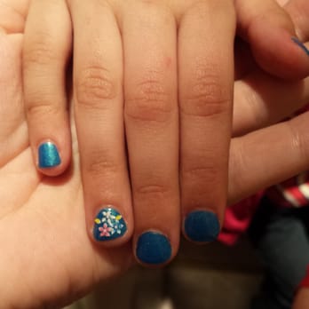 Fancy Hair & Nails - My daughter's polish with flower stamp - Nail Salons Near Me - Sparks, Nevada Fancy Hair & Nails - My daughter's polish with flower stamp - Nail Salons Near Me - Sparks, Nevada
