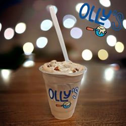 Olly's Italian Ice - Rocky - Chocolate Soft-Serve blended with Almonds and Marshmallow.