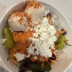 Salad with added Falafel (as pictured smothered in tahini)