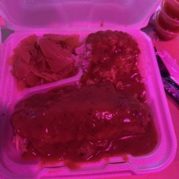 Turkey wings with rice/cabbage