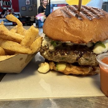 Moo Creamery - Mediterranean Lamb Burger - Burgers Near Me - Bakersfield, California Moo Creamery - Mediterranean Lamb Burger - Burgers Near Me - Bakersfield, California