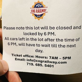 Pikes Peak Cog Railway - Utter nonsense! We rushed everything to get out by 5:45pm. - Train Stations Near Me - Manitou Springs, Colorado Pikes Peak Cog Railway - Utter nonsense! We rushed everything to get out by 5:45pm. - Train Stations Near Me - Manitou Springs, Colorado