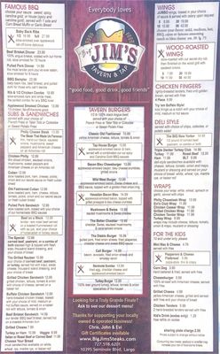 Menu photo 2 Big Jim's Seminole, FL