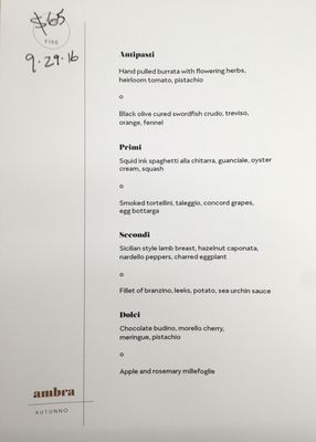 Menu photo 8 Restaurant Ambra Philadelphia, PA Menu photo 8 Restaurant Ambra Philadelphia, PA