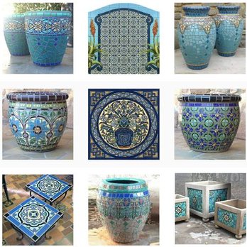 RTK Studios - a collage of blue and green mosaic vases - Home Decor Near Me - Ojai, California