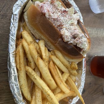 Swinging Bridge Lake Marina - Lobster roll and fries - American Near Me - Monticello, New York Swinging Bridge Lake Marina - Lobster roll and fries - American Near Me - Monticello, New York
