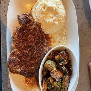 LongHorn Steakhouse - Ribeye, Mashed Potatoes, Crispy Brussels Sprouts - Steakhouses Near Me - Virginia Beach, Virginia