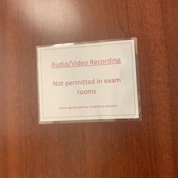 Exam Works - Wonder why this is on the door? Or why your spouse can't go in with you? Yet they're allowed in every other healthcare setting, hmm..