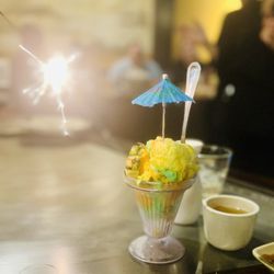 Takaoka of Japan - Hard to take photos lol complimentary bday dessert