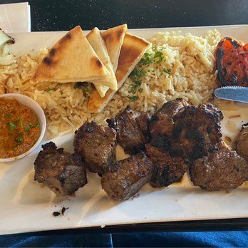 Hummus Cafe - Beef Kabab Plate - Mediterranean Near Me - Moore, Oklahoma