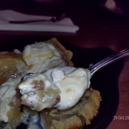 Smashed apple pie with ice cream, yummy!