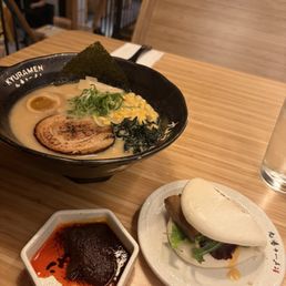 Pork Bao Buns ( 1Pc ) (1) Tonkotsu Shouyu Ramen + Spicy Bomb
