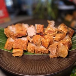 Lunch Khana Moo Krob "crispy Pork Belly with Chinese Broccoli"