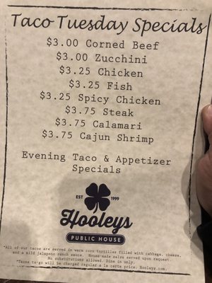 Menu photo 6 Hooleys Public House La Mesa, CA Menu photo 6 Hooleys Public House La Mesa, CA