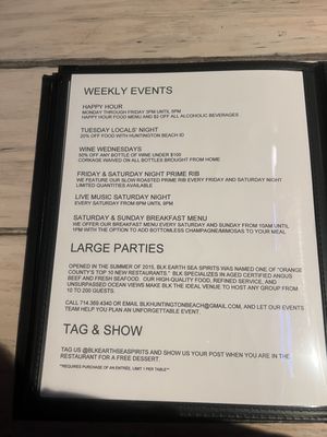 Menu photo 7 BLK Earth Sea Spirits Huntington Beach, CA Menu photo 7 BLK Earth Sea Spirits Huntington Beach, CA