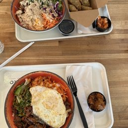 K'pop #2 K'Pop Chicken Bowl and ##1 ChiLantro B'bimbap and Veggie Dumplings K'pop #2 K'Pop Chicken Bowl and ##1 ChiLantro B'bimbap and Veggie Dumplings