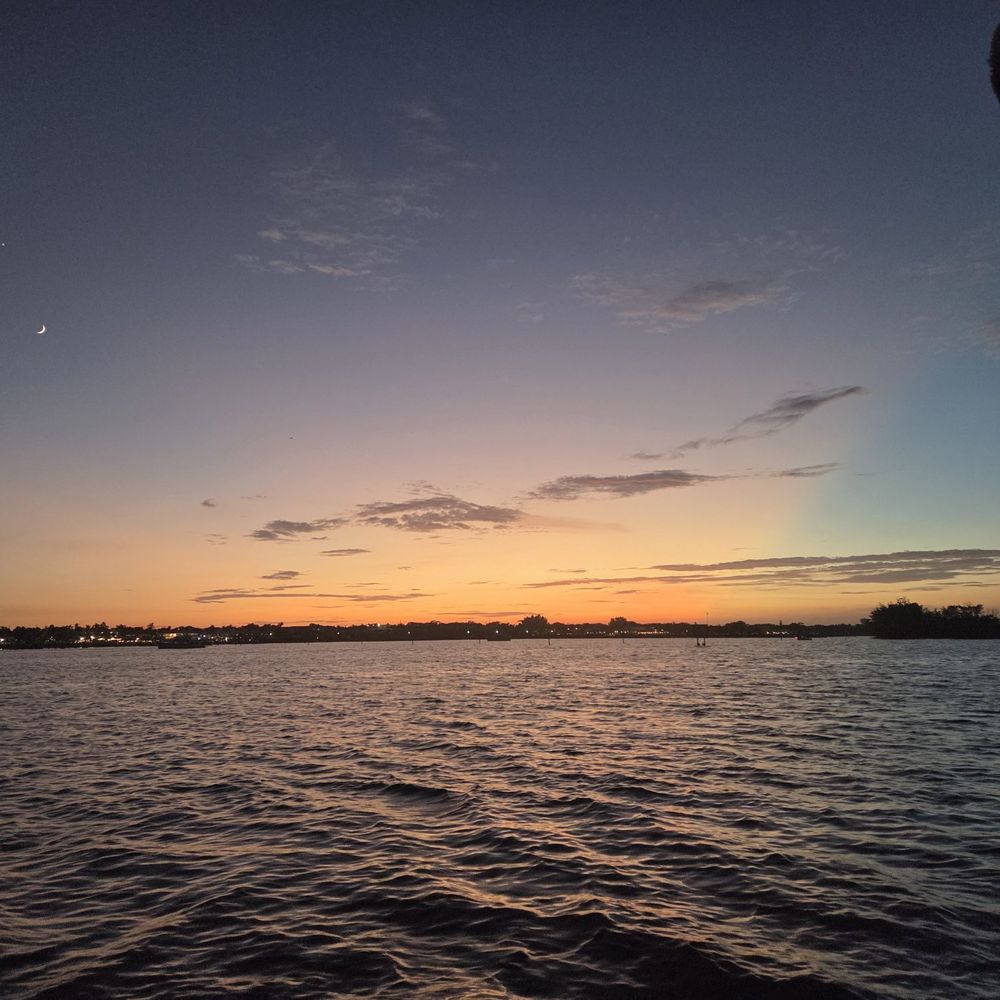 Captain Hirams River King - Sunset and the moon. - Boat Tours Near Me - Sebastian, Florida