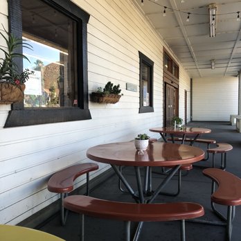 Oasis Vegetarian Cafe - Outdoor seating area. - Vegetarian Near Me - Riverside, California