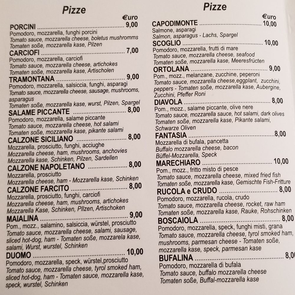 Hotel Duomo - Pizza Menu - Hotels Near Me - Cremona, CR