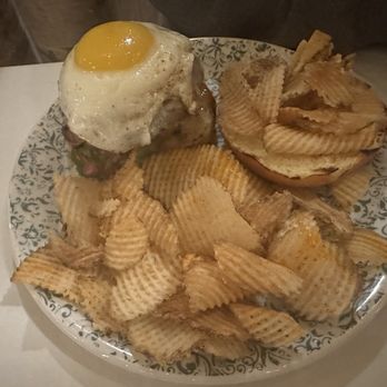 Slabz Bar & Grill - Burger with egg with egg visible - Steakhouses Near Me - Marquette, Michigan