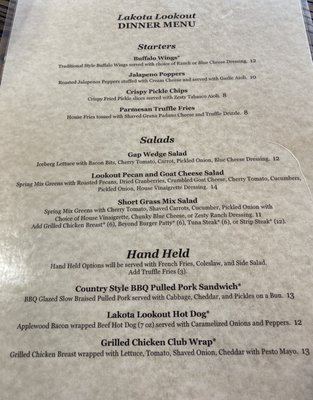 Menu photo 1 Lakota Lookout New Castle, CO Menu photo 1 Lakota Lookout New Castle, CO