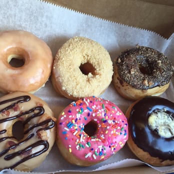 Brewnuts - Bernie (glaze), lemon shorty, coff-toff, Aunt Connie (Oreo), rube (raspberry), boss hog (maple bacon). - Donuts Near Me - Cleveland, Ohio Brewnuts - Bernie (glaze), lemon shorty, coff-toff, Aunt Connie (Oreo), rube (raspberry), boss hog (maple bacon). - Donuts Near Me - Cleveland, Ohio
