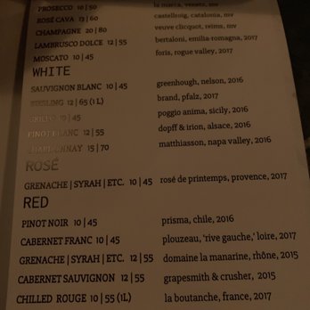 Hot Tin - The wine menu - Cocktail Bars Near Me - New Orleans, Louisiana