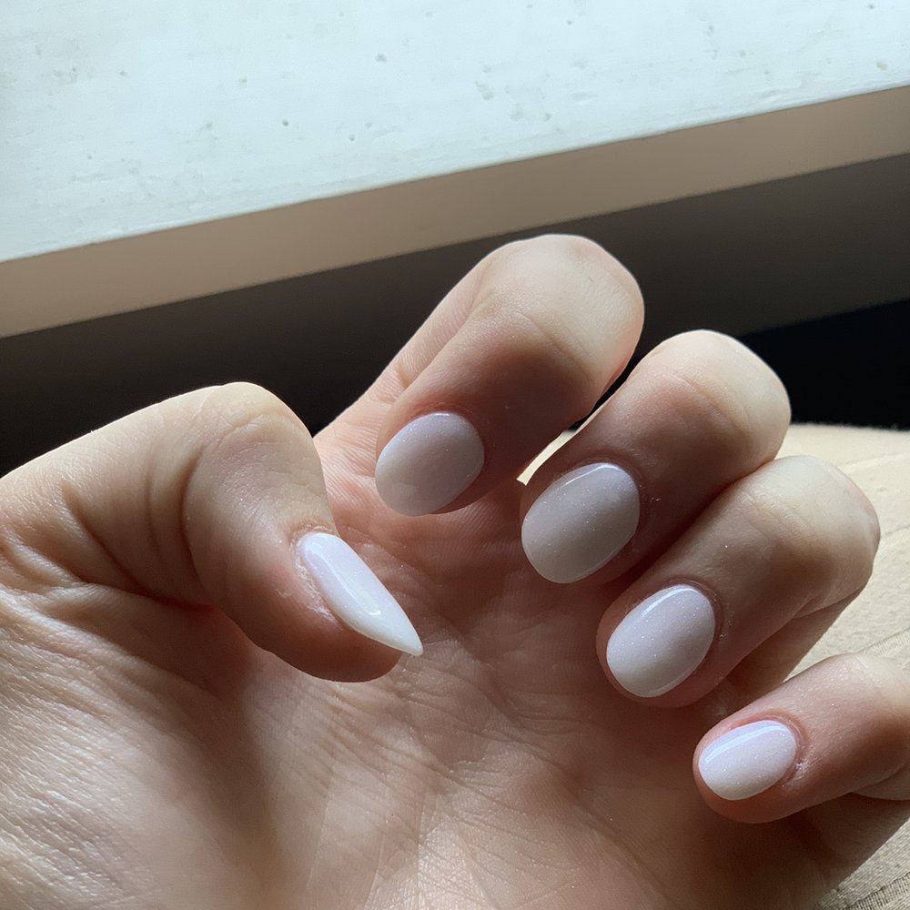 A dip powder done with tips A dip powder done with tips