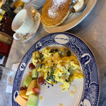 Founding Farmers DC - Spinach Spinach, Cheese, Mushroom & Onion Scramble Fruit Pancakes - American Near Me - Washington, DC, District of Columbia Founding Farmers DC - Spinach Spinach, Cheese, Mushroom & Onion Scramble Fruit Pancakes - American Near Me - Washington, DC, District of Columbia