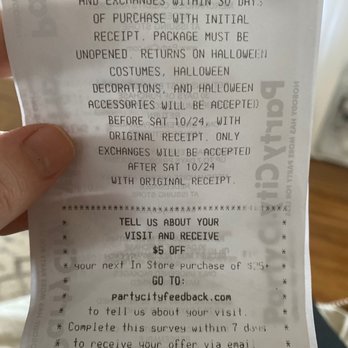 Party City - Receipt - Party Supplies Near Me - Nashville, Tennessee Party City - Receipt - Party Supplies Near Me - Nashville, Tennessee