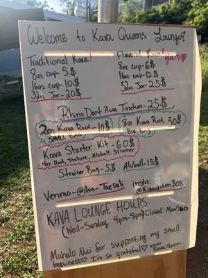 Menu photo 7 Kava Queen Kava Bar Waialua, HI